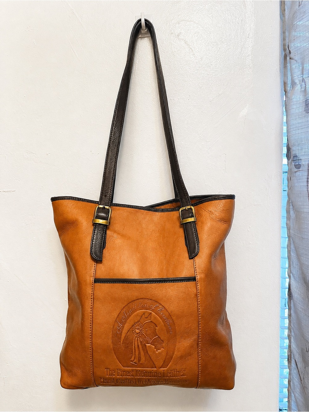 Marsha De Arriaga Morgan Horse Show Genuine Leather Tote Bag Brown